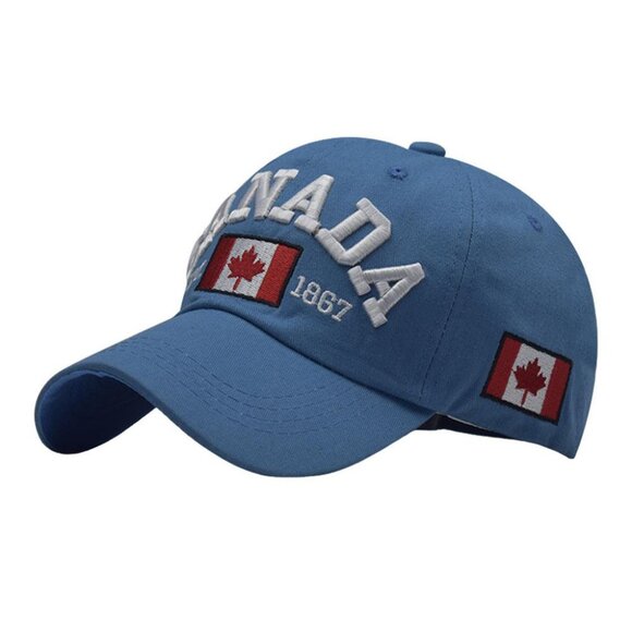 CANADA Sky Blue Baseball Cap, ADJUSTABLE Buckle Hat, Men, Women, Canadian,Cotton - Picture 3 of 3